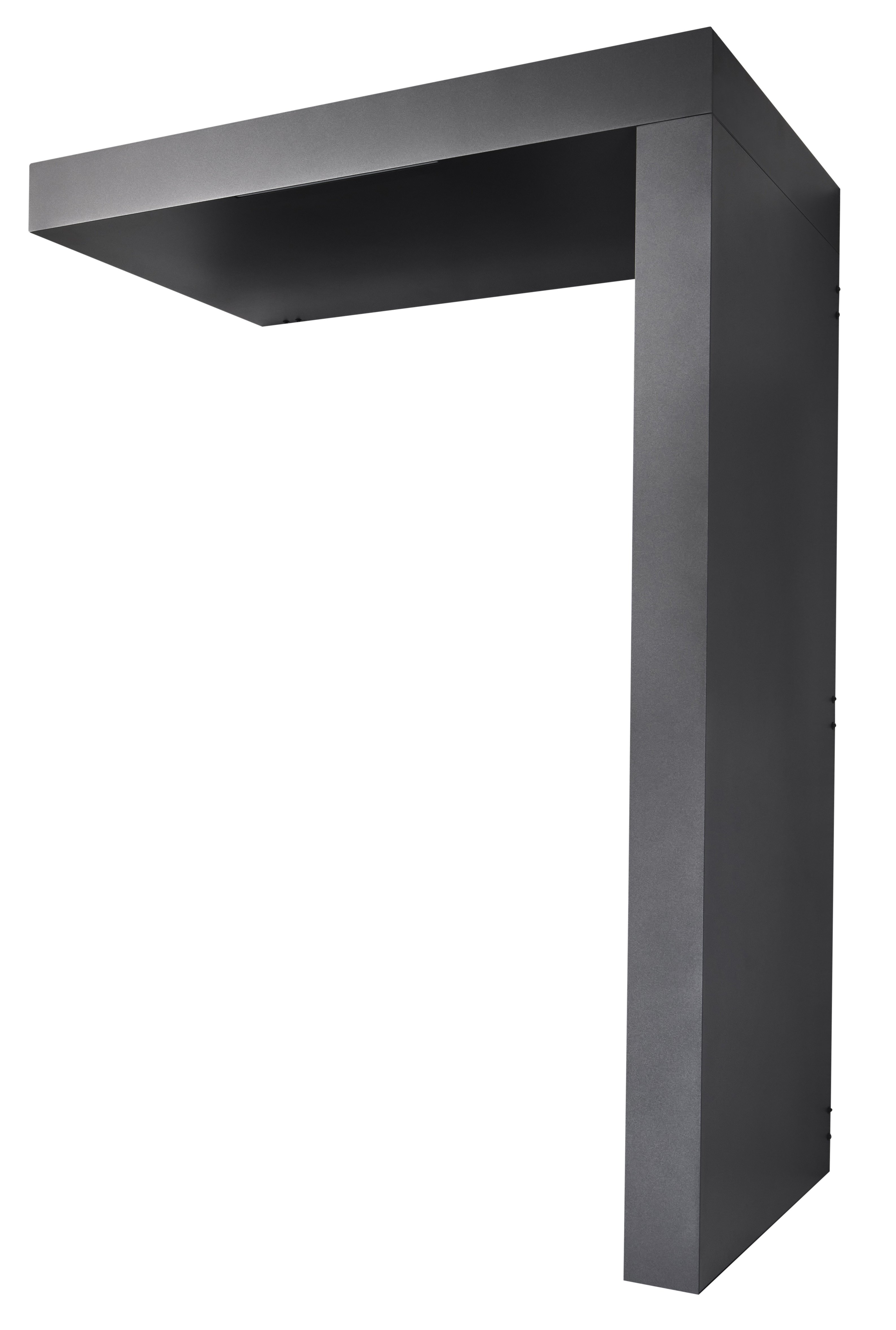 Rechteckvordach BS Plus 160 mit Seitenteil rechts anthrazit - mit LED-Streifen