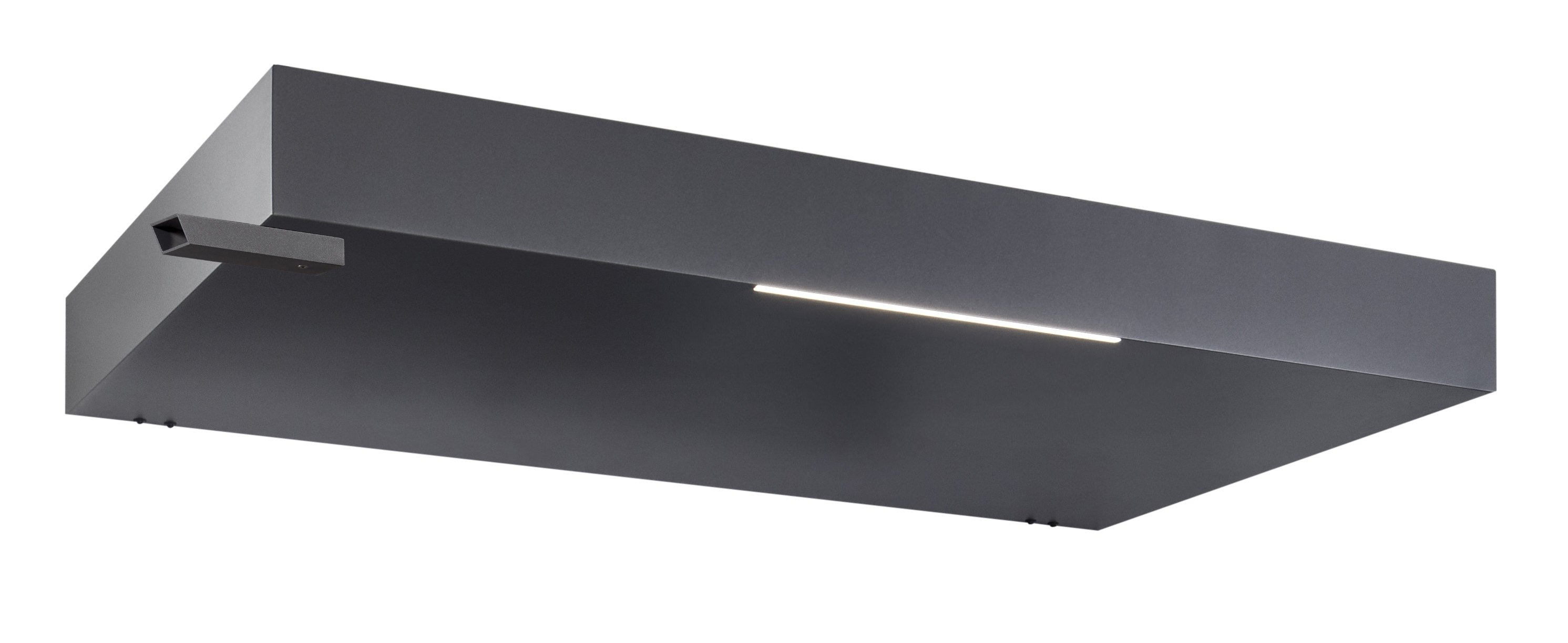 Rechteckvordach BS Plus 160 mit Wasserspeier links anthrazit - mit LED-Streifen