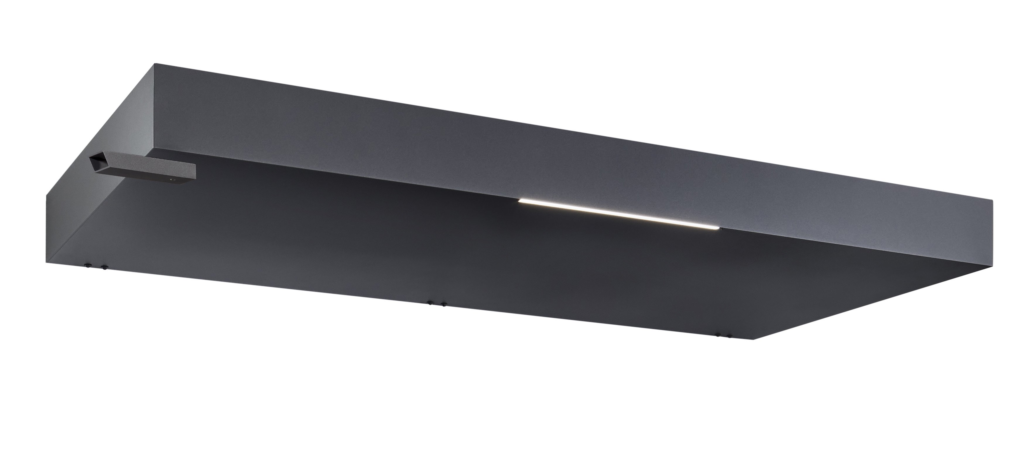 Rechteckvordach BS Plus 200 mit Wasserspeier links anthrazit - mit LED-Streifen