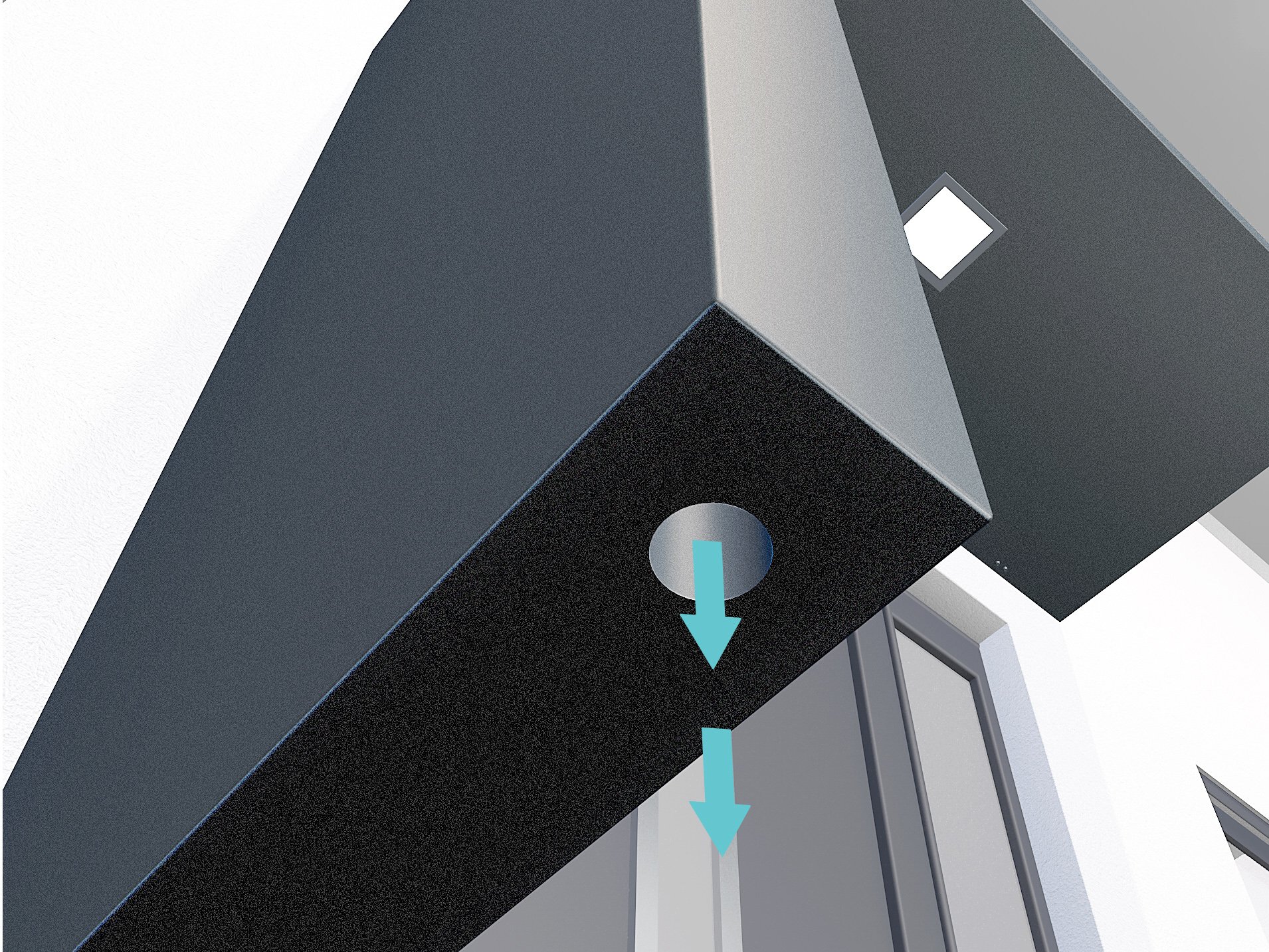 Gutta Rechteckvordach BS Plus 160 mit Seitenteil links und Briefkasten Funktionskasten Edelstahl - mit LED-Streifen