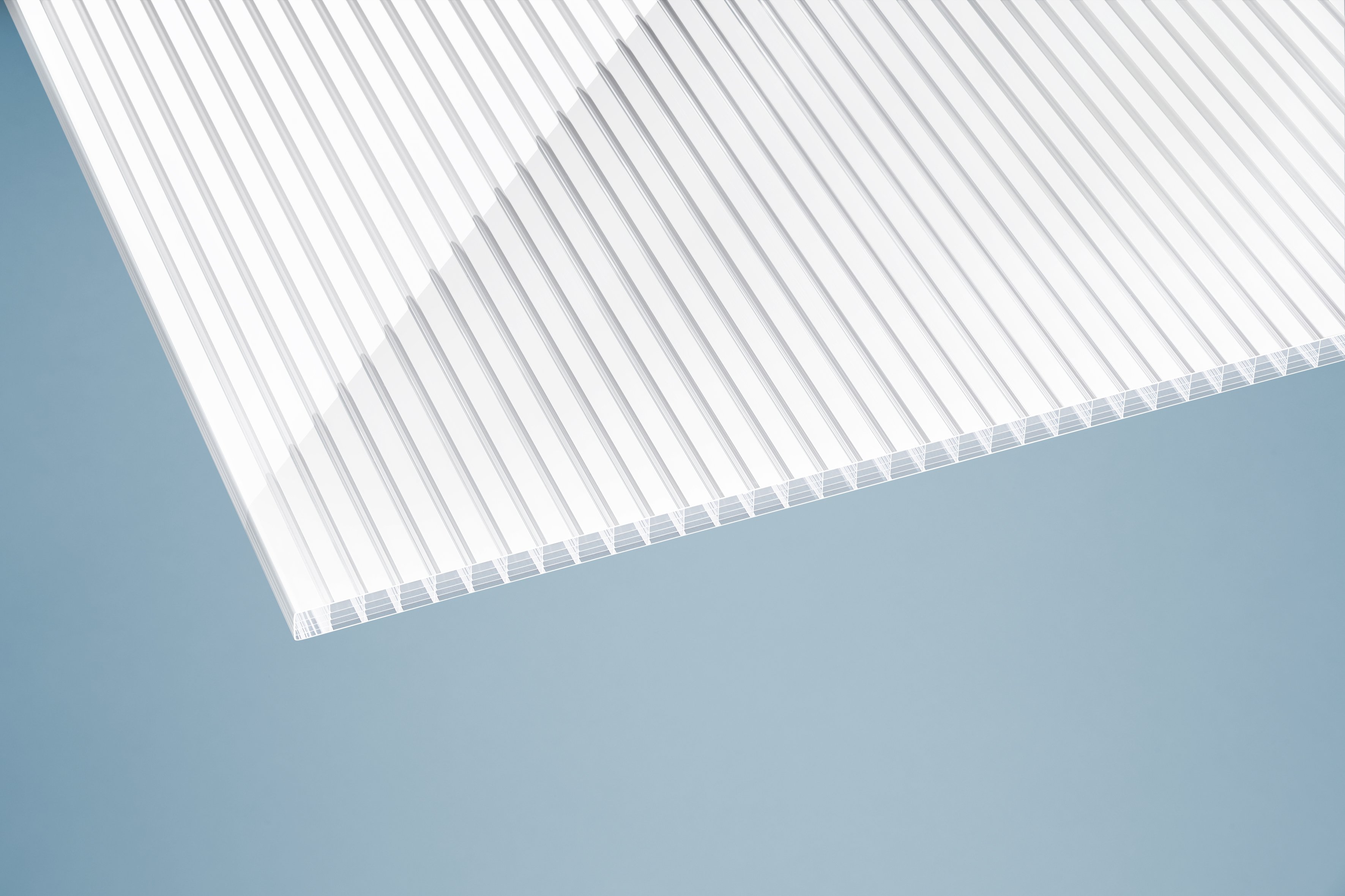 Polycarbonat Stegplatten 16 mm weiß gestreift