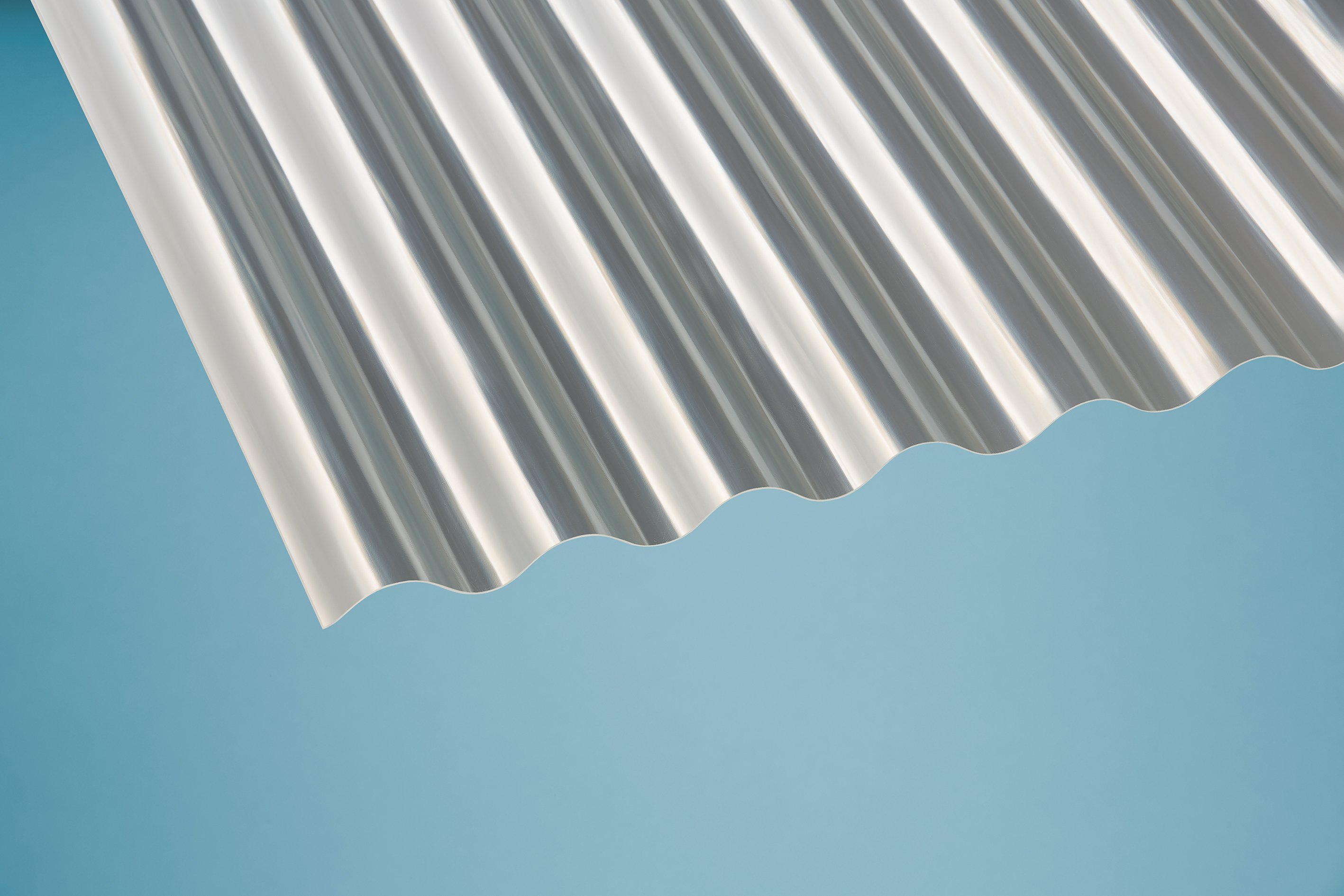 Polyester Lichtwellplatte natur Sinus 76/18