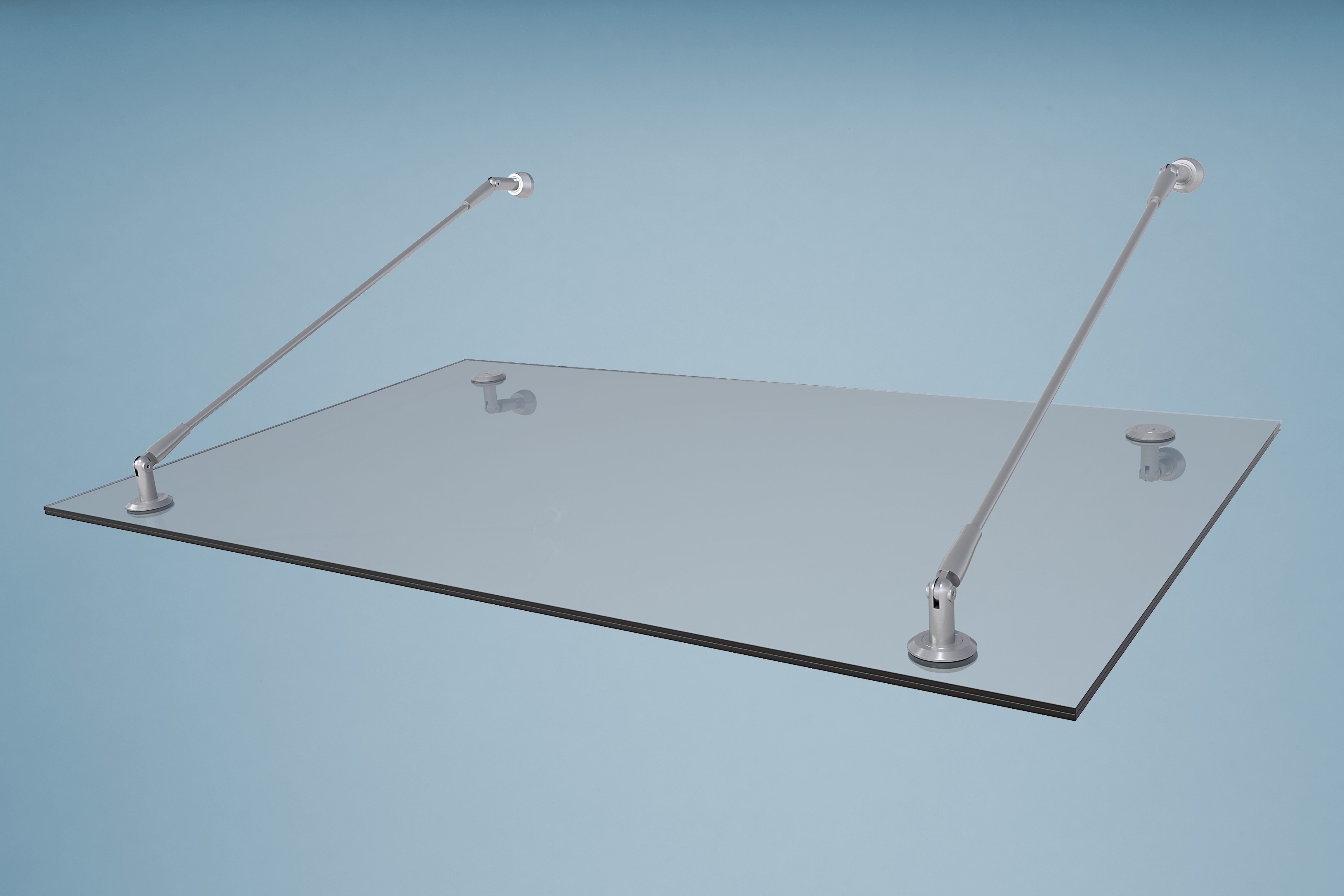 Echtglasvordach PH 140 x 90 cm