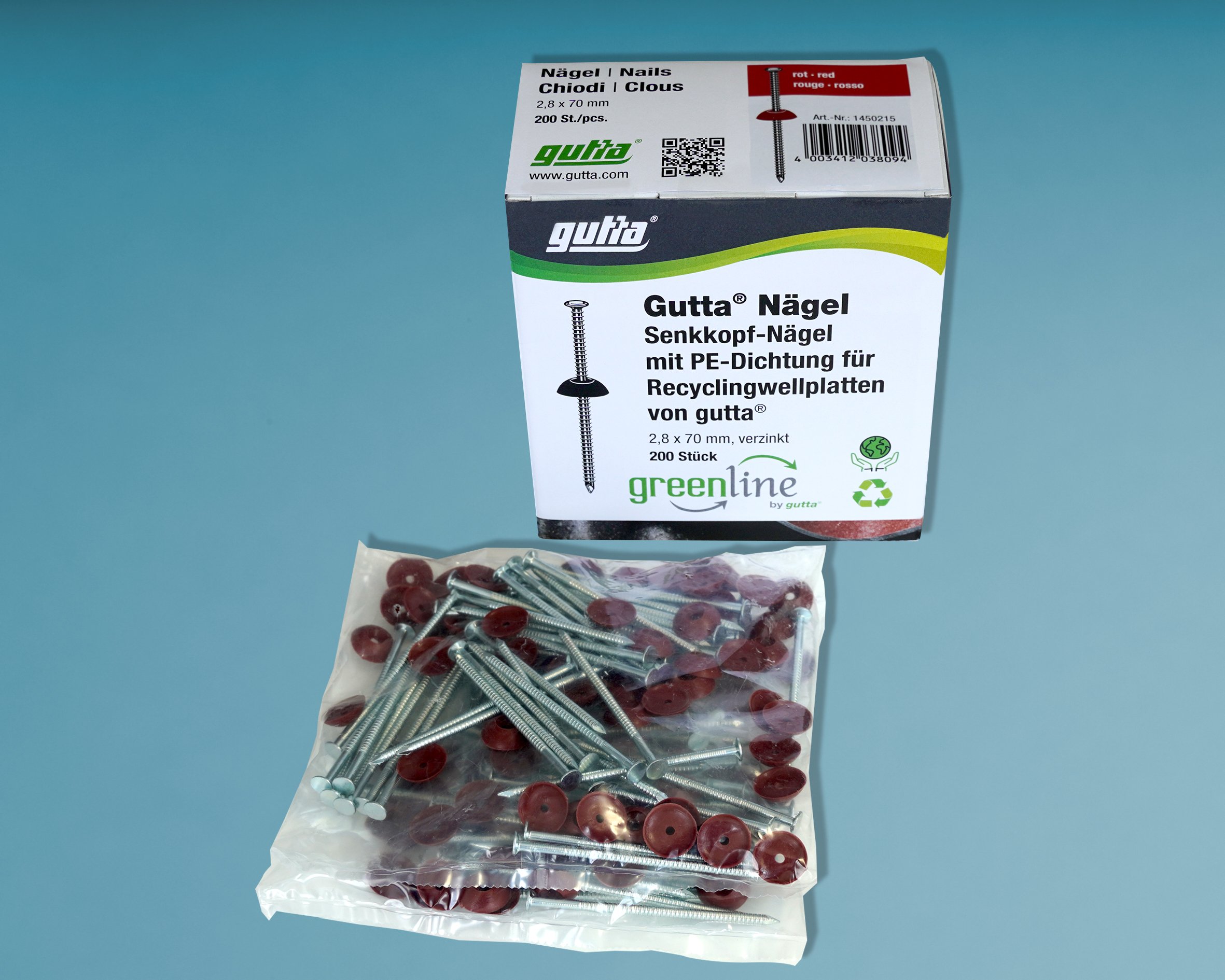 Nägel für Wellplatten Shelltec rot - 2,8 x 70 mm