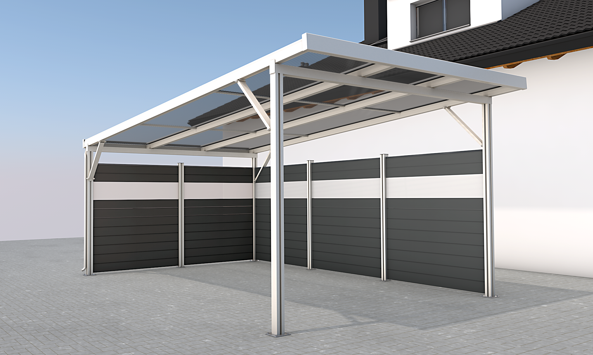 Rückwand für Carport Premium
