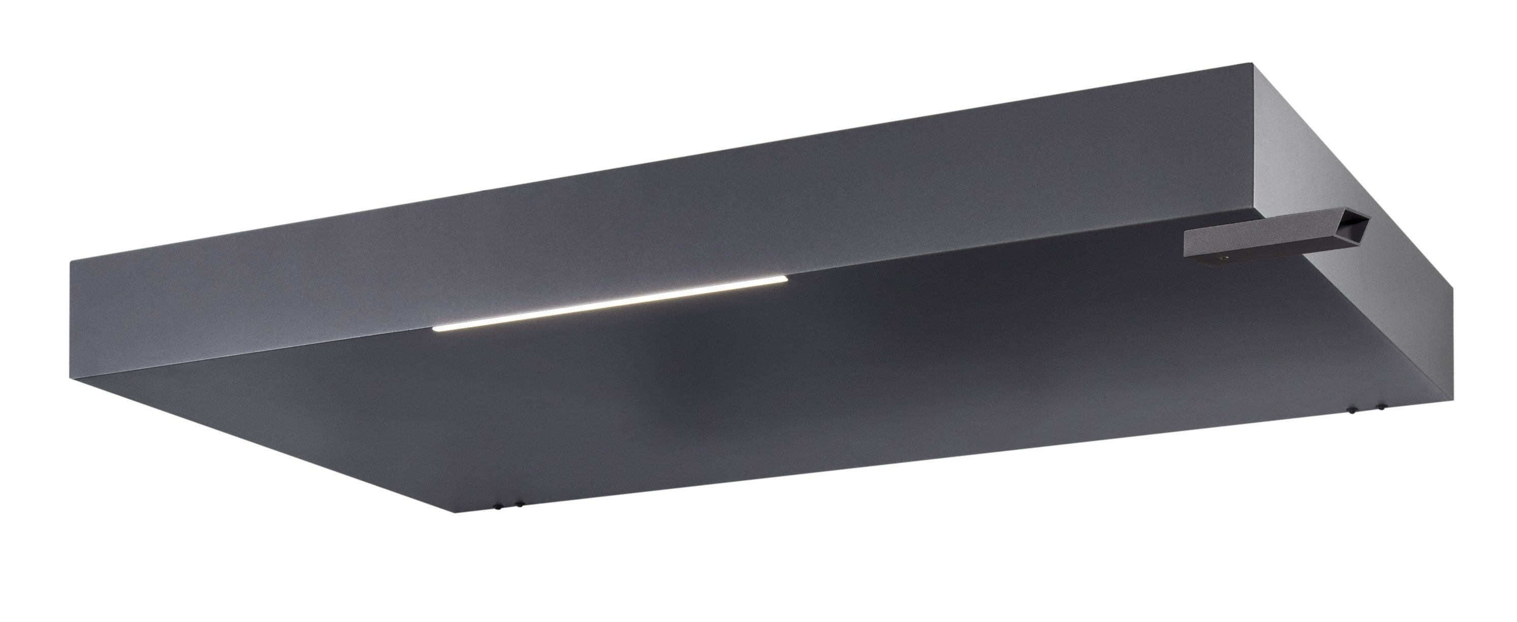 Rechteckvordach BS Plus 160 mit Wasserspeier rechts anthrazit - mit LED-Streifen