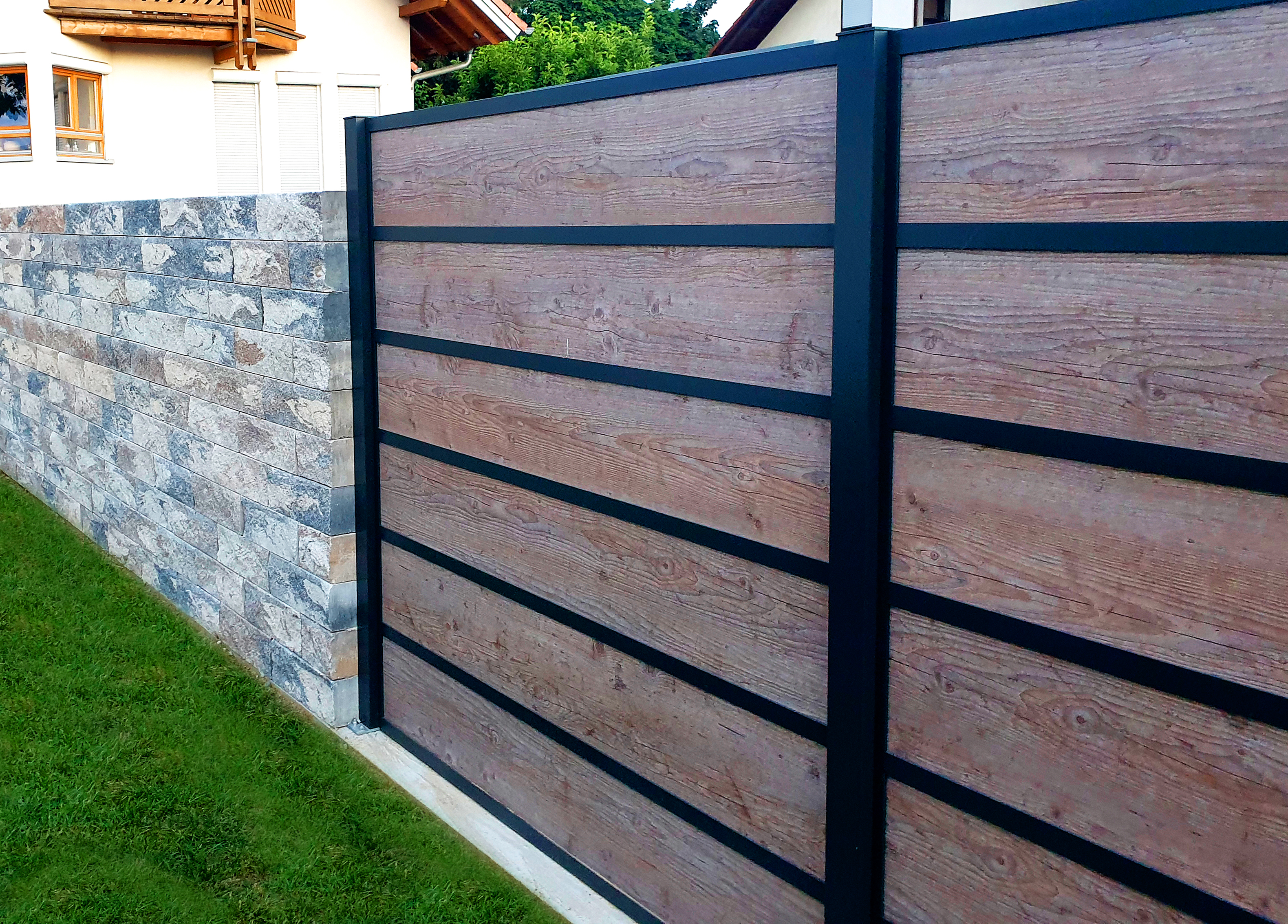 Sichtschutz Grundelement | 2 Pfosten + Füllung