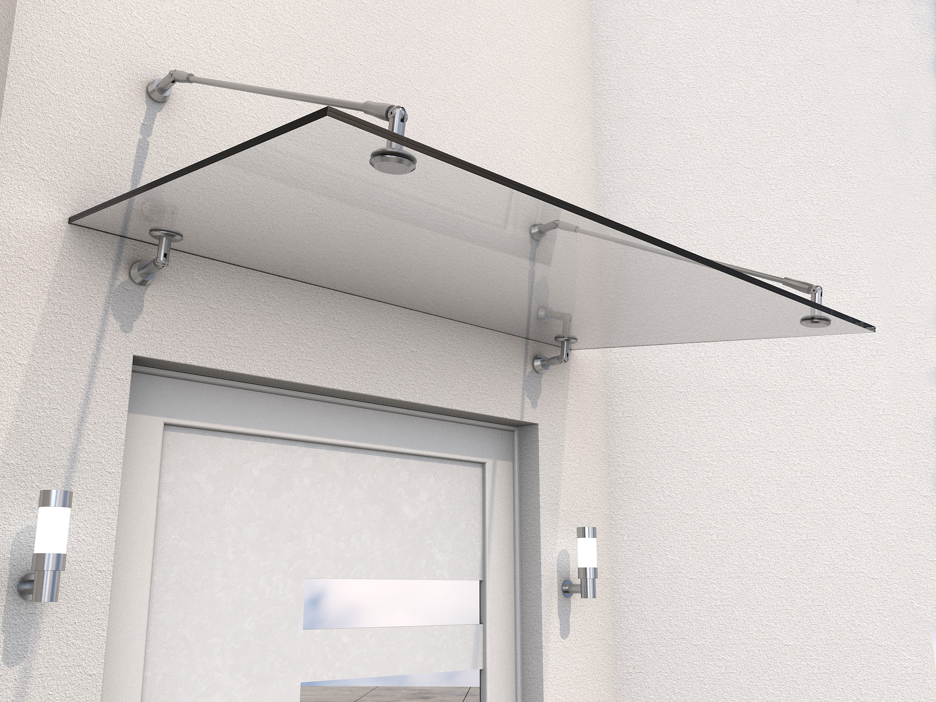 Echtglasvordach PH 140 x 90 cm