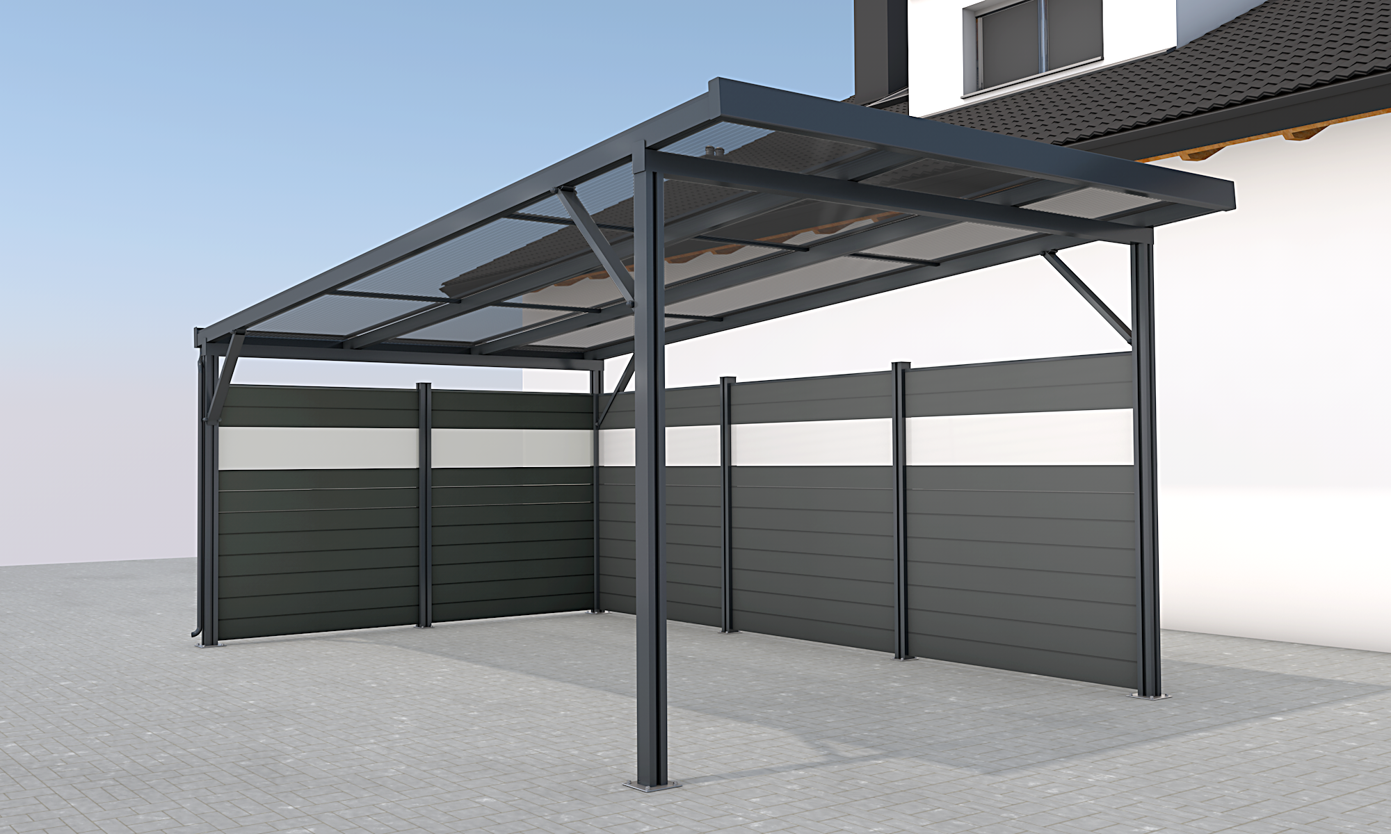 Rückwand für Carport Premium