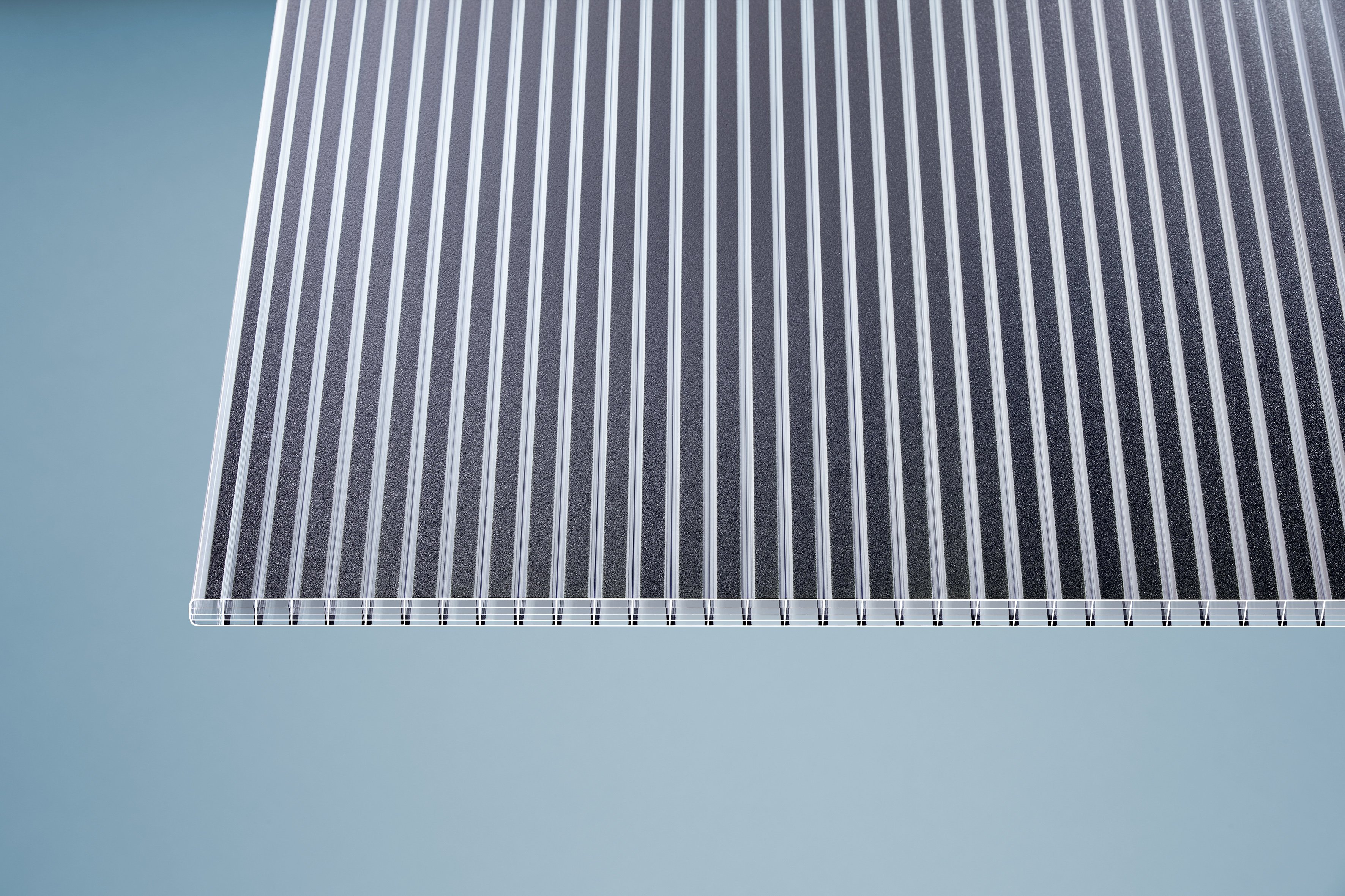 Polycarbonat Stegplatten 16 mm anthrazit gestreift